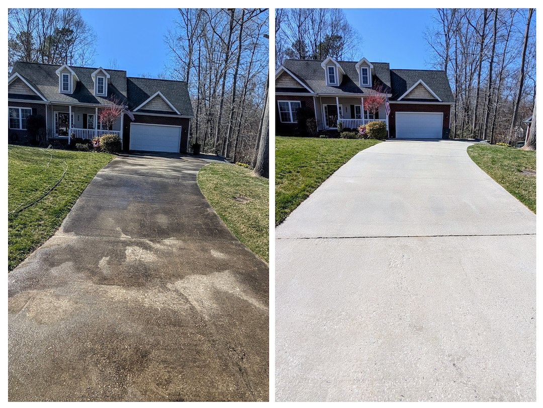 Driveway before and after